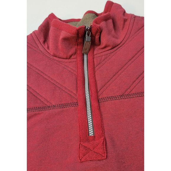G. H. Bass & Co. Men's XXL Quarter Zip Pull Over Long Sleeve Red Shirt Pre-Owned - Picture 4 of 10